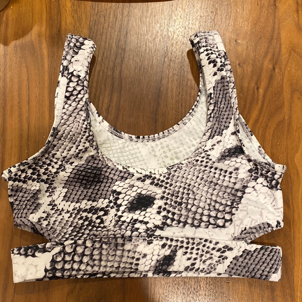 Varley Snakeskin Cutout Sports Bra
